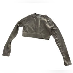 Light brown long sleeve cropped top